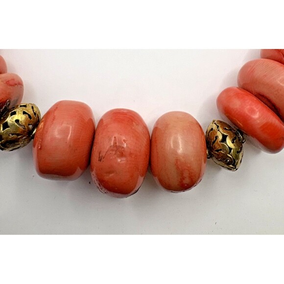 Vintage Pink Coral Chunky Necklace Beautiful! - Picture 5 of 9